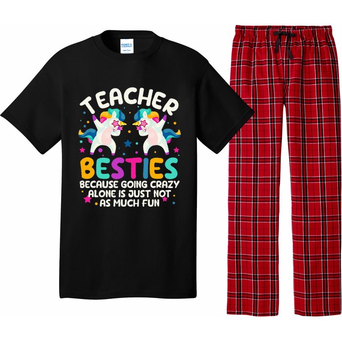 Teacher Besties Because Going Crazy Alone Back To School Pajama Set