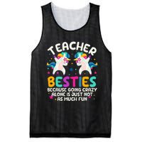 Teacher Besties Because Going Crazy Alone Back To School Mesh Reversible Basketball Jersey Tank