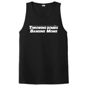 Throwing Bombs Banging Moms Funny Football Gift PosiCharge Competitor Tank