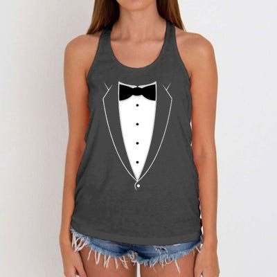 Tstars Black Bow Tie Suit Women's Knotted Racerback Tank