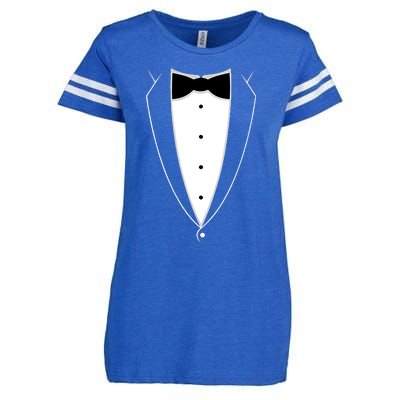 Tstars Black Bow Tie Suit Enza Ladies Jersey Football T-Shirt