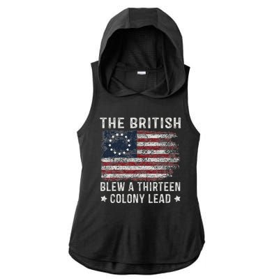 The British Blew A 13 Colony Lead Ladies PosiCharge Tri-Blend Wicking Draft Hoodie Tank