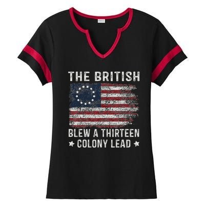 The British Blew A 13 Colony Lead Ladies Halftime Notch Neck Tee