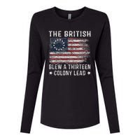 The British Blew A 13 Colony Lead Womens Cotton Relaxed Long Sleeve T-Shirt