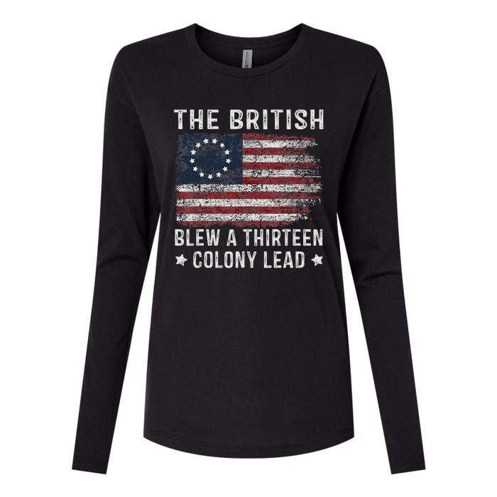 The British Blew A 13 Colony Lead Womens Cotton Relaxed Long Sleeve T-Shirt