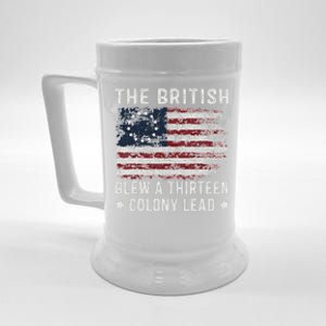 The British Blew A 13 Colony Lead Beer Stein