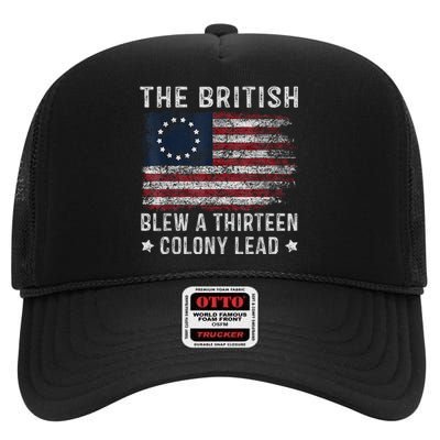 The British Blew A 13 Colony Lead High Crown Mesh Back Trucker Hat