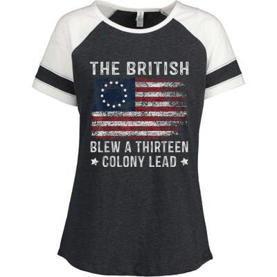 The British Blew A 13 Colony Lead Enza Ladies Jersey Colorblock Tee