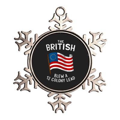 The British Blew 13 Colony Lead American Patriot Baseball Metallic Star Ornament