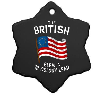 The British Blew 13 Colony Lead American Patriot Baseball Ceramic Star Ornament