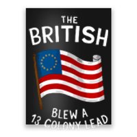 The British Blew 13 Colony Lead American Patriot Baseball Poster