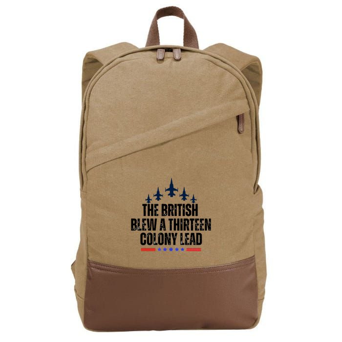 The British Blew A 13 Colony Lead Funny Patriotic Cotton Canvas Backpack