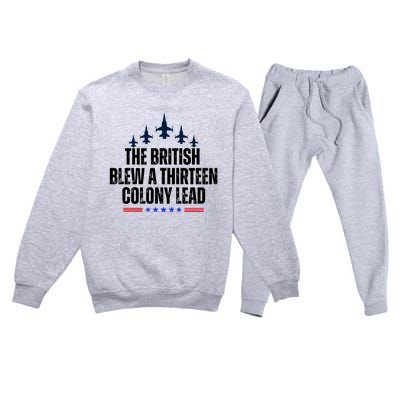 The British Blew A 13 Colony Lead Funny Patriotic Premium Crewneck Sweatsuit Set