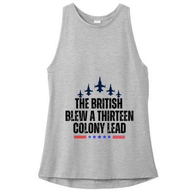 The British Blew A 13 Colony Lead Funny Patriotic Ladies PosiCharge Tri-Blend Wicking Tank
