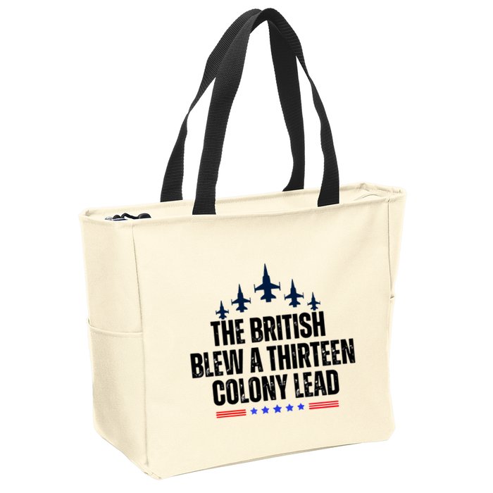 The British Blew A 13 Colony Lead Funny Patriotic Zip Tote Bag