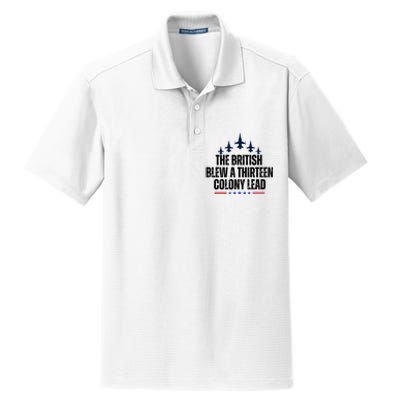 The British Blew A 13 Colony Lead Funny Patriotic Dry Zone Grid Polo