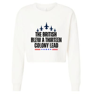 The British Blew A 13 Colony Lead Funny Patriotic Cropped Pullover Crew