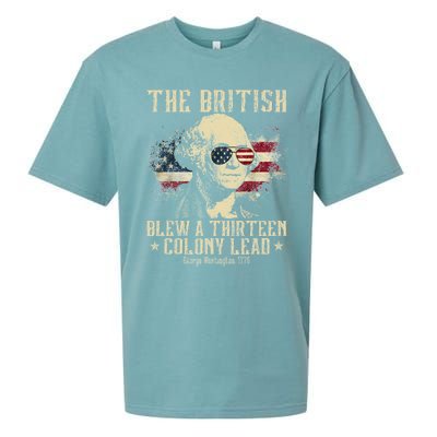 The British Blew A Thirteen Colony Lead 13 1776 4th Of July Sueded Cloud Jersey T-Shirt