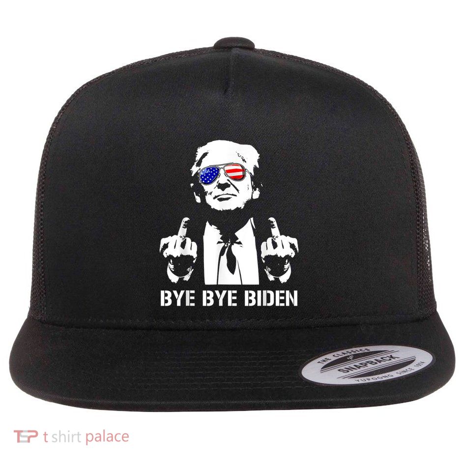 Trump Bye Bye Biden Funny Antibiden Republican Political Flat Bill Trucker Hat