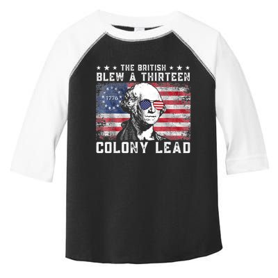 The British Blew A Thirteen Colony Lead Funny 4th Of July Toddler Fine Jersey T-Shirt