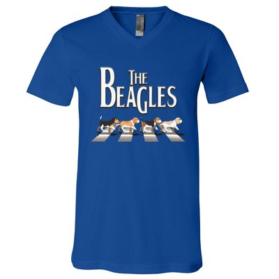 The Beagles Beagle Dog Funny For Beagle Lovers V-Neck T-Shirt