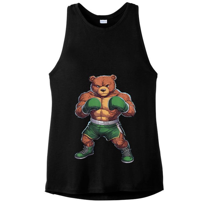 Teddy Boxer Bear Stylish Boxing Player Teddy Bear Ladies PosiCharge Tri-Blend Wicking Tank