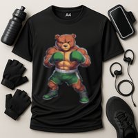 Teddy Boxer Bear Stylish Boxing Player Teddy Bear Cooling Performance Crew T-Shirt