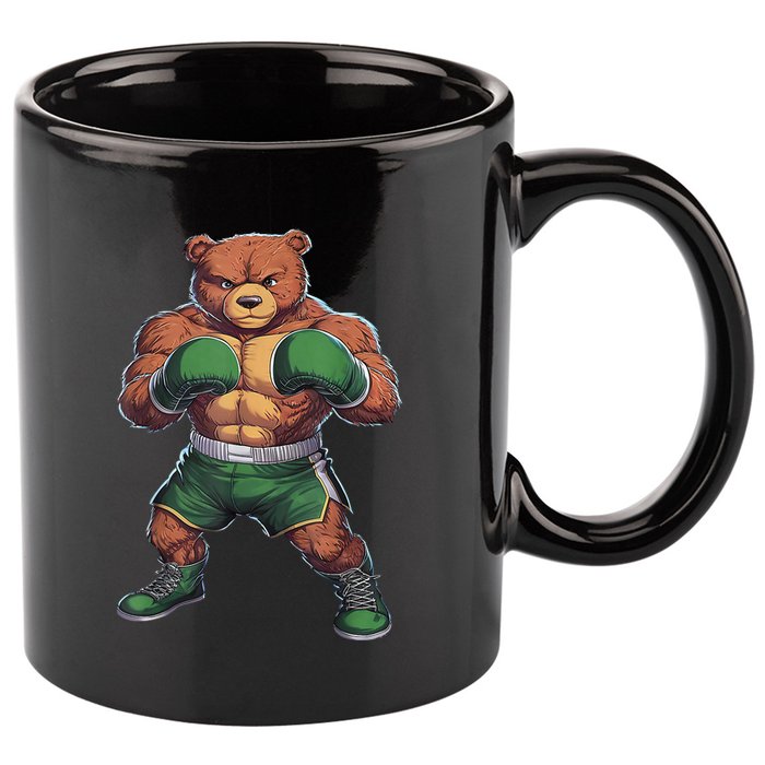 Teddy Boxer Bear Stylish Boxing Player Teddy Bear 11oz C Handle Ceramic Mug