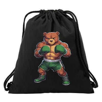Teddy Boxer Bear Stylish Boxing Player Teddy Bear Drawstring Bag