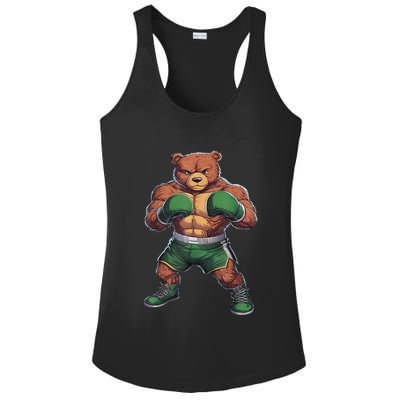 Teddy Boxer Bear Stylish Boxing Player Teddy Bear Ladies PosiCharge Competitor Racerback Tank