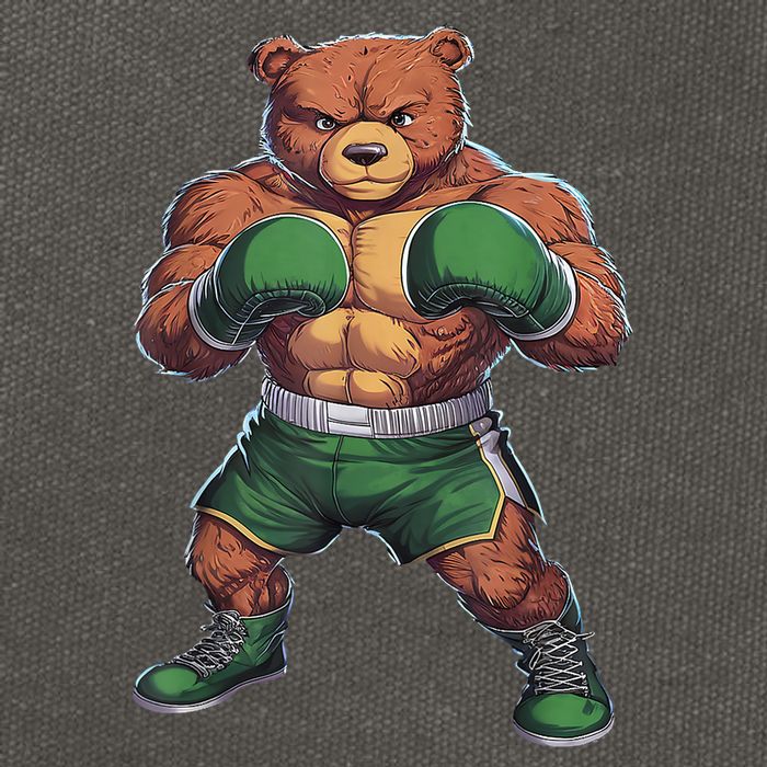 Teddy Boxer Bear Stylish Boxing Player Teddy Bear Cotton Canvas Backpack