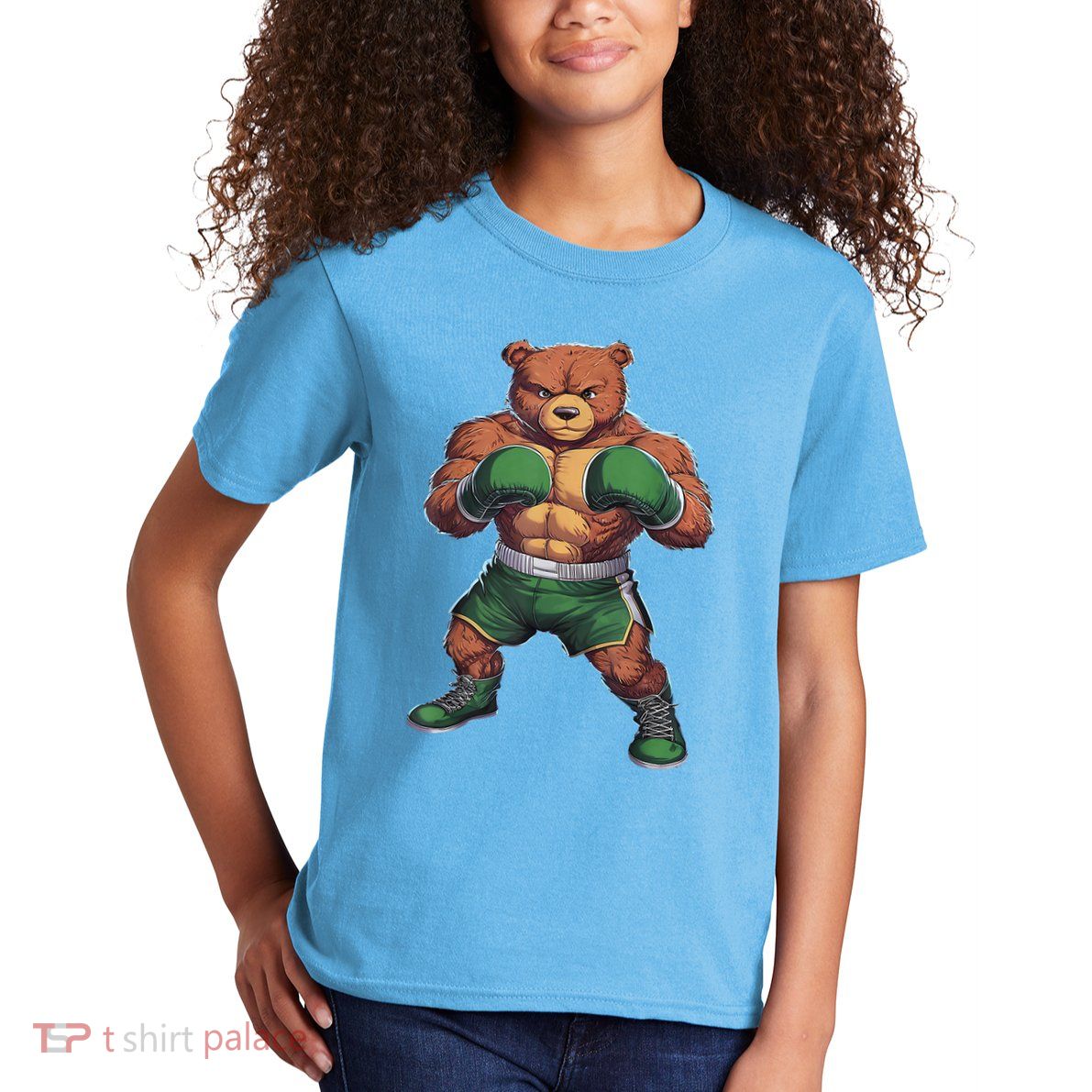 Teddy Boxer Bear Stylish Boxing Player Teddy Bear Kids T-Shirt