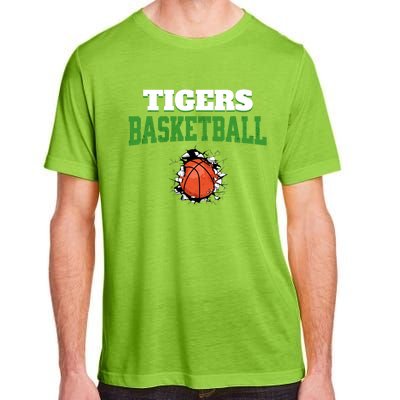 Tigers Basketball Ball Thru Wall Adult ChromaSoft Performance T-Shirt