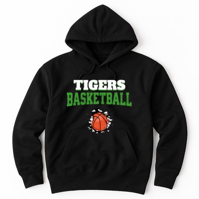 Tigers Basketball Ball Thru Wall Hoodie