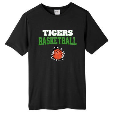 Tigers Basketball Ball Thru Wall Tall Fusion ChromaSoft Performance T-Shirt