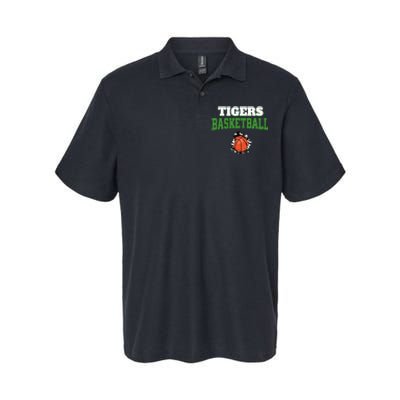 Tigers Basketball Ball Thru Wall Softstyle Adult Sport Polo