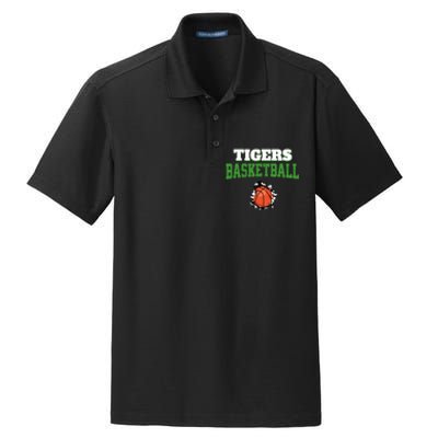 Tigers Basketball Ball Thru Wall Dry Zone Grid Polo