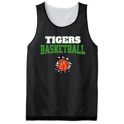 Tigers Basketball Ball Thru Wall Mesh Reversible Basketball Jersey Tank