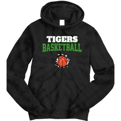 Tigers Basketball Ball Thru Wall Tie Dye Hoodie