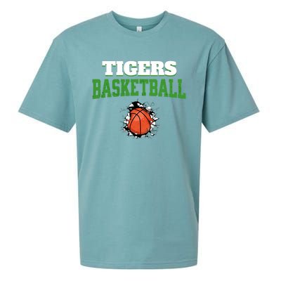 Tigers Basketball Ball Thru Wall Sueded Cloud Jersey T-Shirt