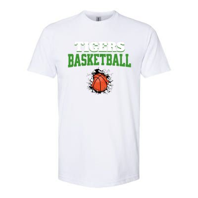 Tigers Basketball Ball Thru Wall Softstyle CVC T-Shirt