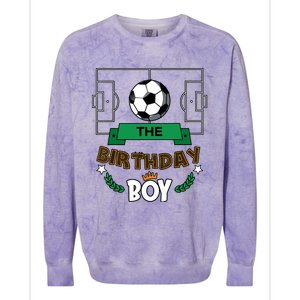 The Birthday Boy Soccer Theme Matching Family Party Colorblast Crewneck Sweatshirt