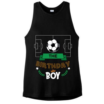 The Birthday Boy Soccer Theme Matching Family Party Ladies PosiCharge Tri-Blend Wicking Tank