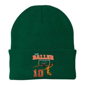 This Basketball Baller Is Now 10 Years Old Happy My Birthday Knit Cap Winter Beanie