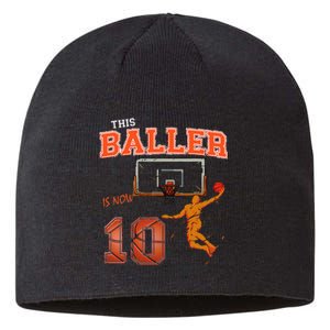 This Basketball Baller Is Now 10 Years Old Happy My Birthday Sustainable Beanie