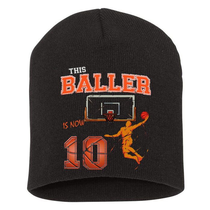 This Basketball Baller Is Now 10 Years Old Happy My Birthday Short Acrylic Beanie