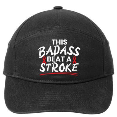 This Badass Beat A Stroke Awareness Brain Attack I Wear Red 7-Panel Snapback Hat
