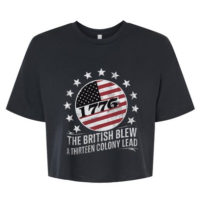 The British Blew A 13 Colony Lead Funny 4th Of July Bella+Canvas Jersey Crop Tee