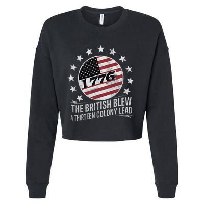 The British Blew A 13 Colony Lead Funny 4th Of July Cropped Pullover Crew