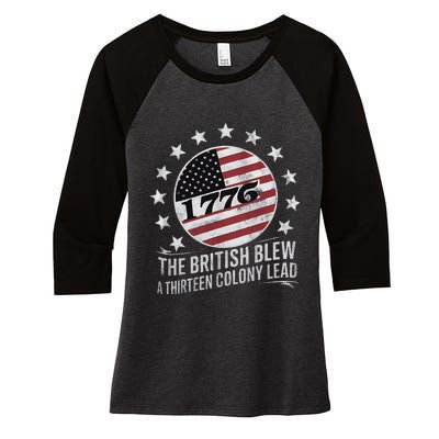 The British Blew A 13 Colony Lead Funny 4th Of July Women's Tri-Blend 3/4-Sleeve Raglan Shirt